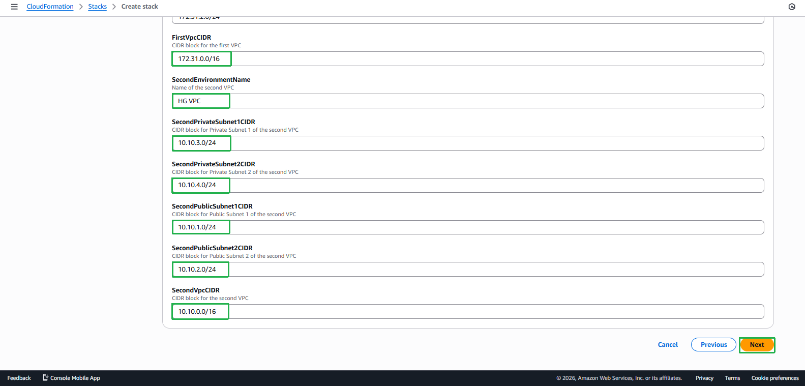 Launch CloudFormation