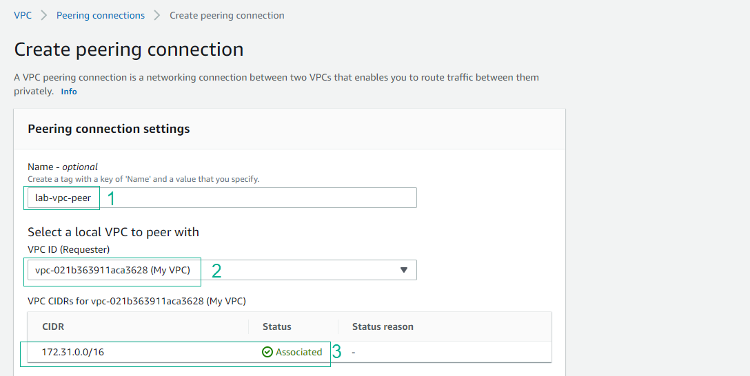 Create VPC Peering