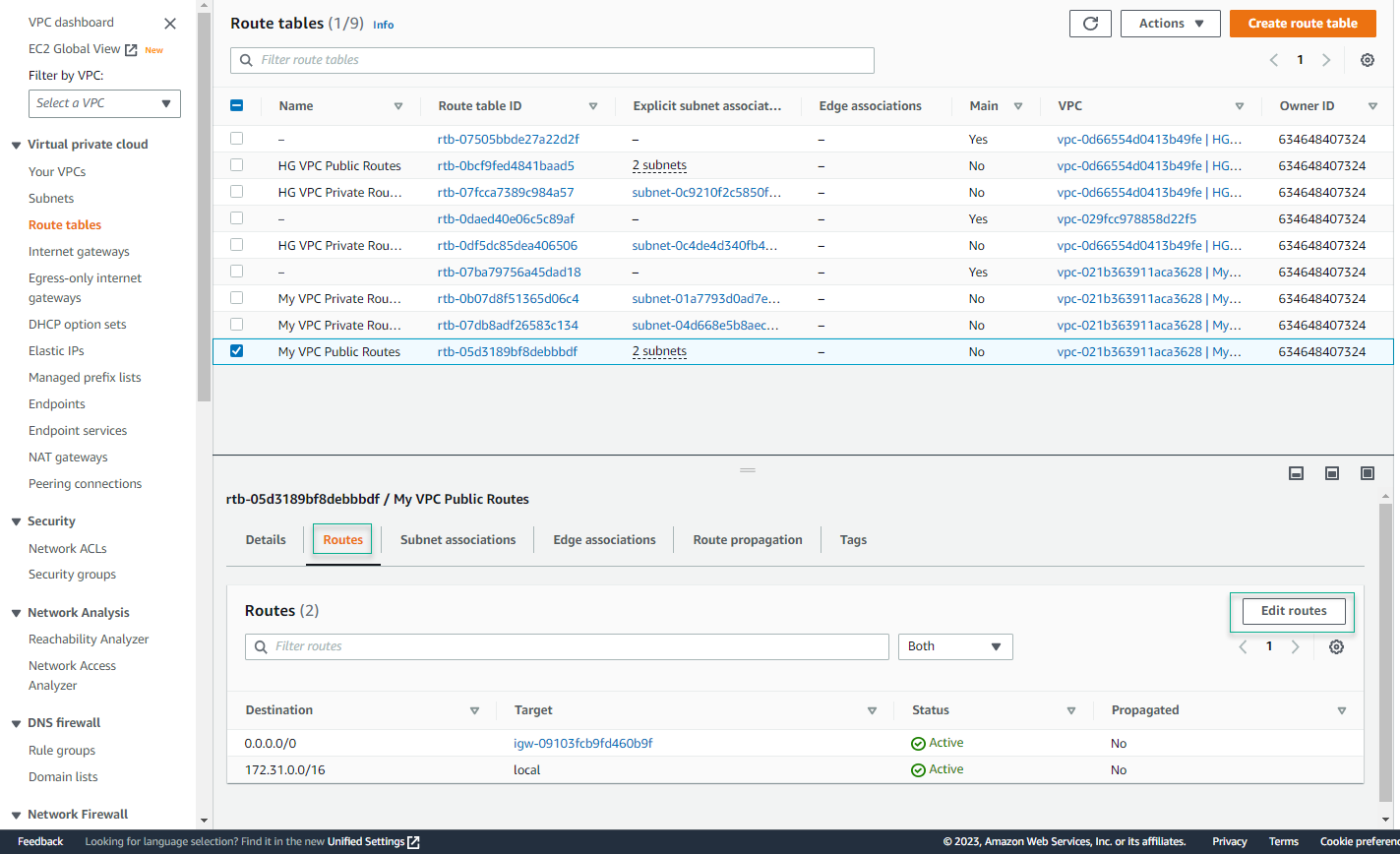 Configure Route Table