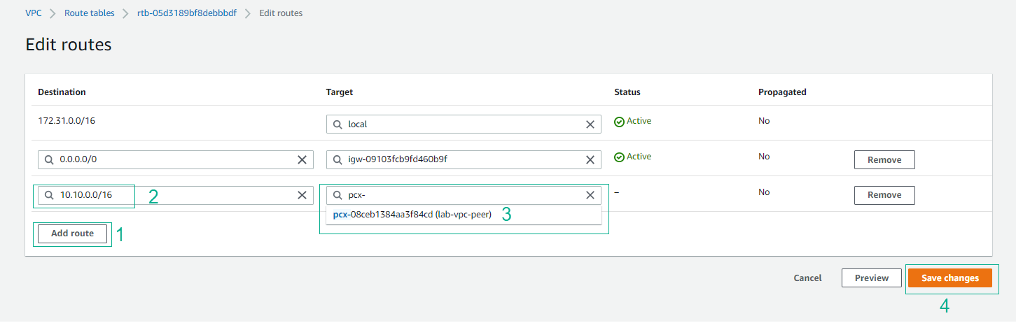 Configure Route Table