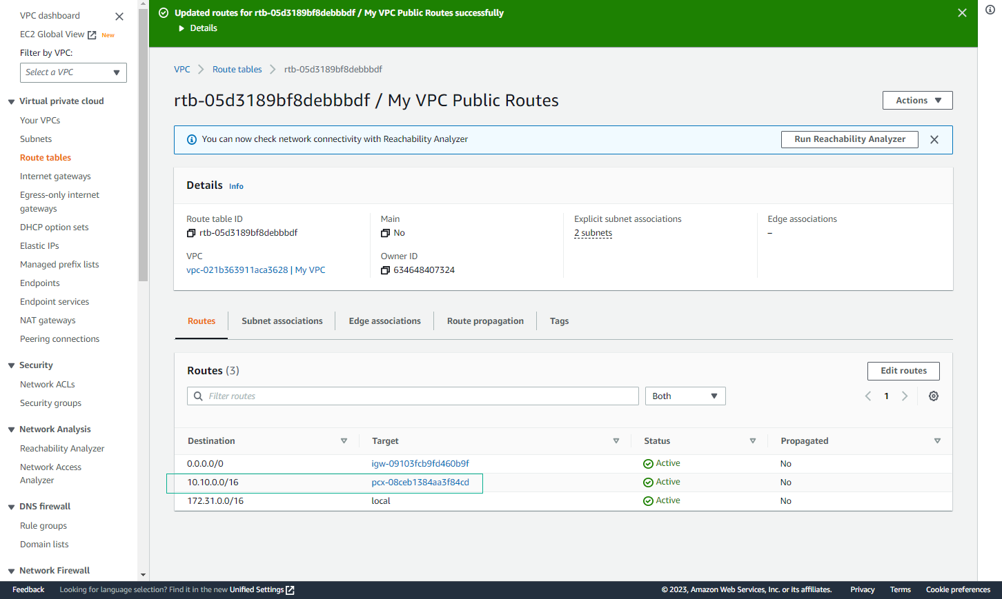 Configure Route Table