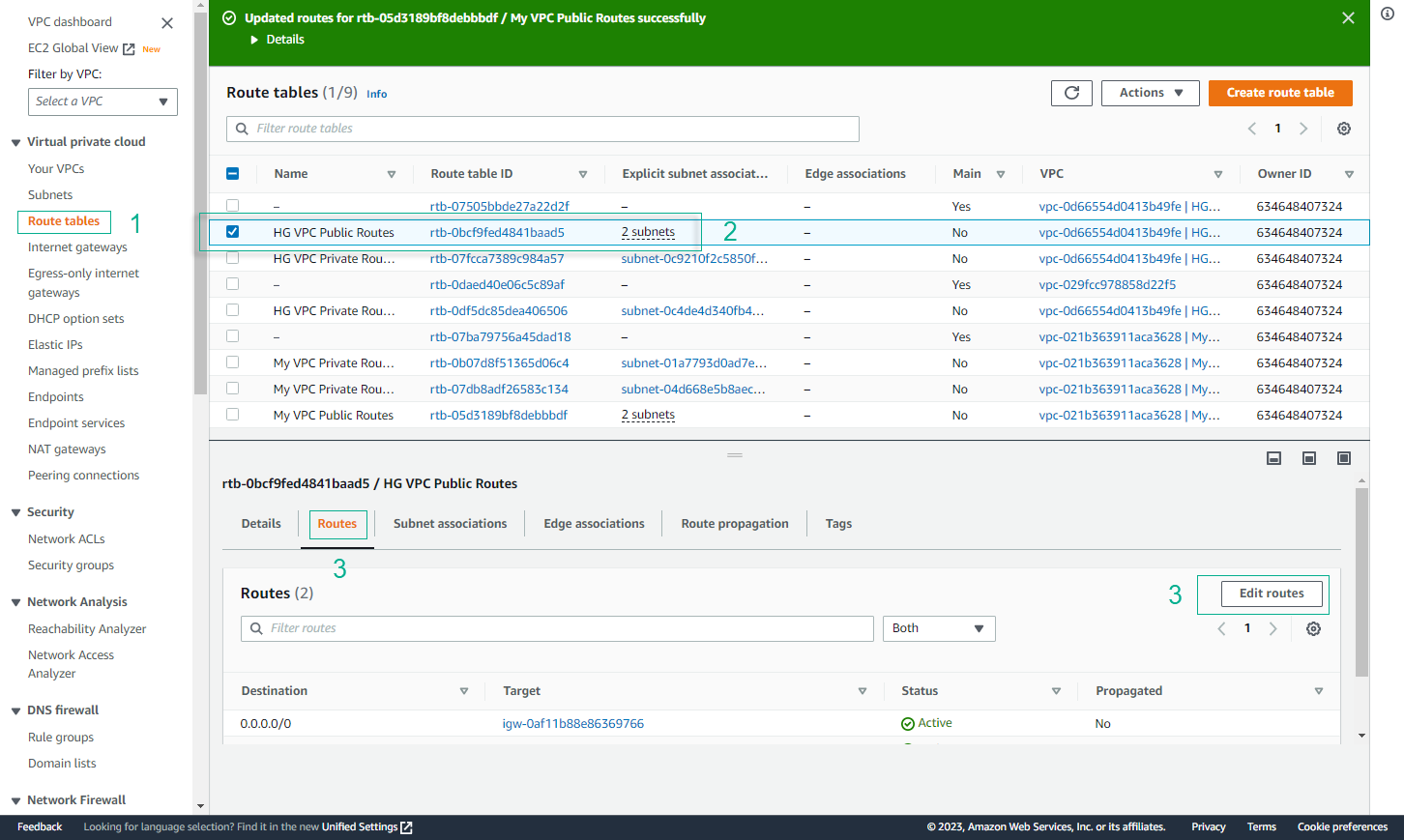 Configure Route Table