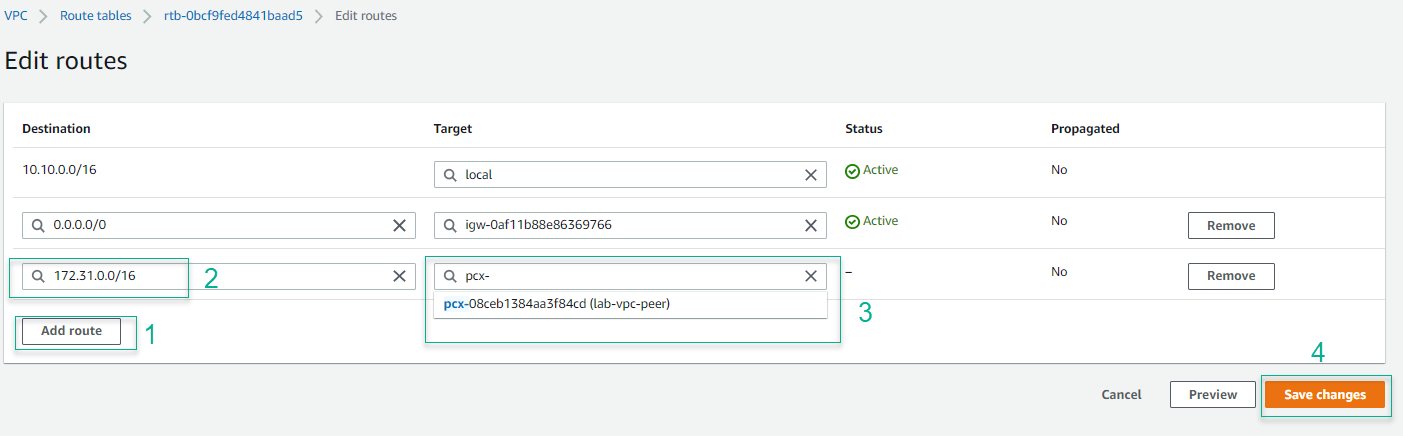 Configure Route Table